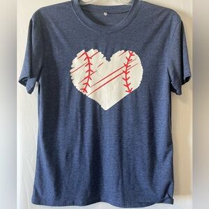 Women’s Blue Baseball T Shirt size Large